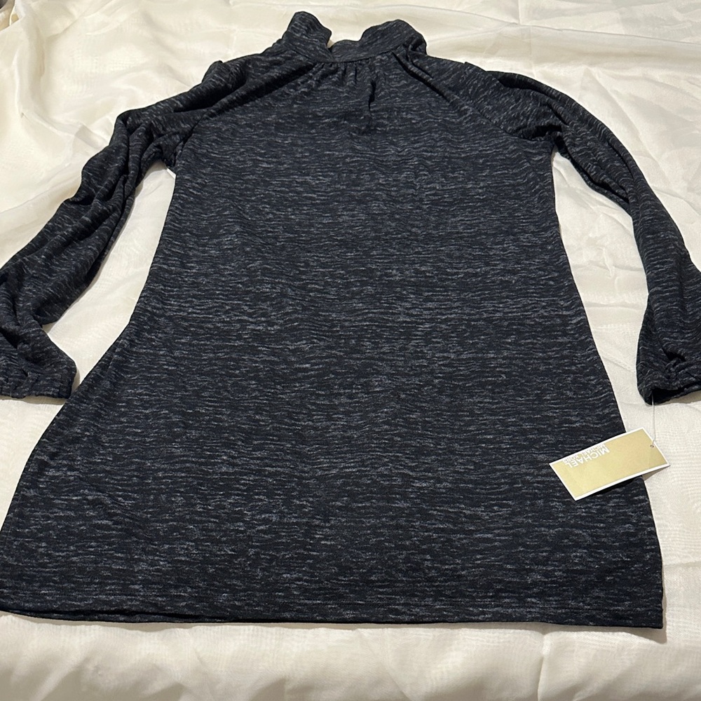 MICHAEL Michael Kors Black/Gray Nock Turtleneck